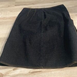 Vintage Dark A-Line Skirt with Contrast Stitching